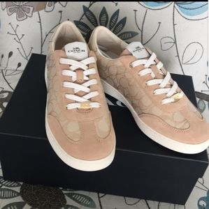 NWT Authentic Coach Sneakers Khaki & Gold